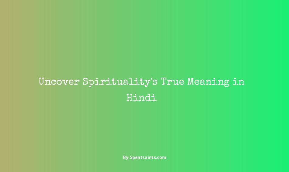 hindi meaning of spiritual