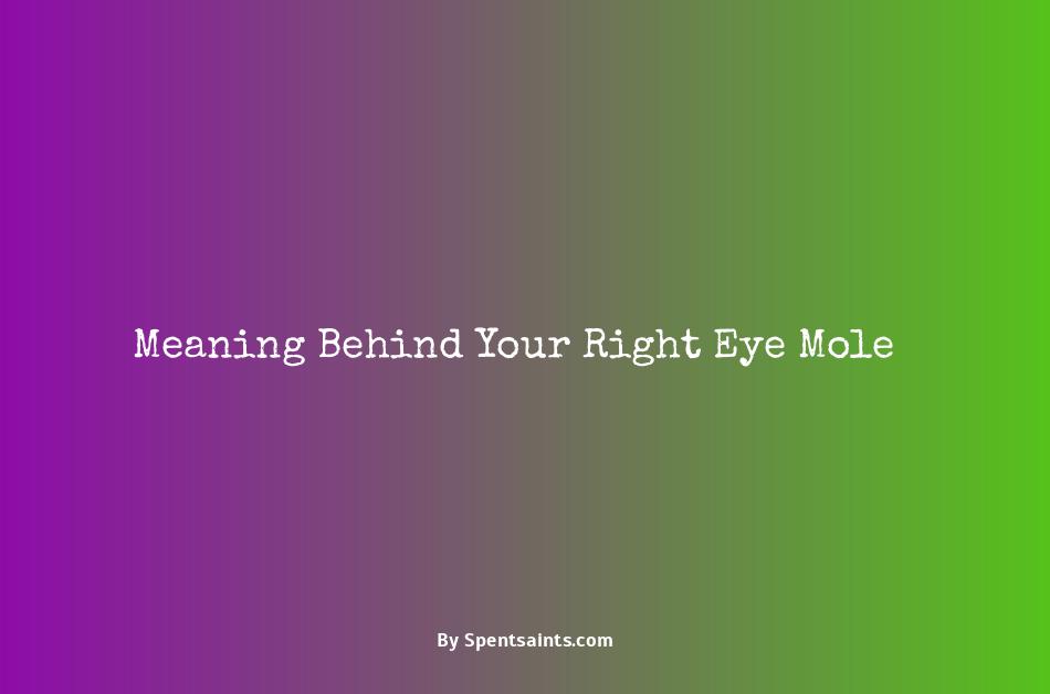 mole under right eye meaning