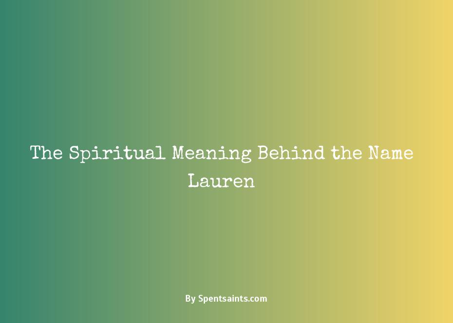spiritual meaning of the name lauren