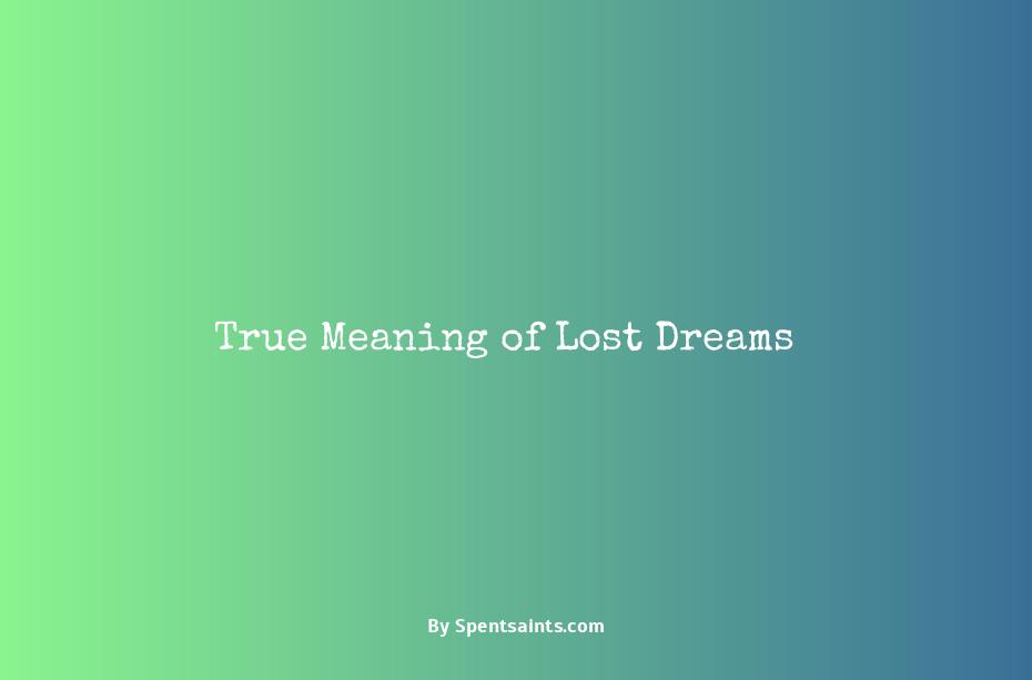 what does a dream about being lost mean